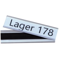 100 stk - Etiketholdere til hyldeforkanter magnet 25x100mm