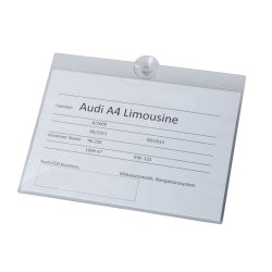 Prisbladholder akryl med bredformat A4 - inkl. sugekop og krog