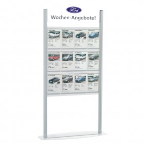 Infostander med 12 x A4 lommer