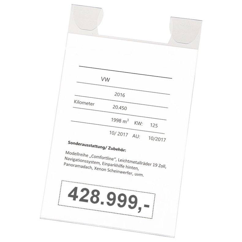 Prisbladshllare A4 Akryl - backspegel portrttformat