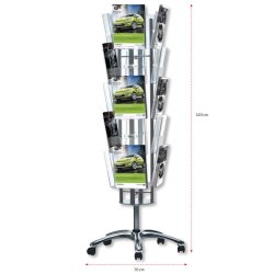 Brochureholder med 20 A4 akrylholdere - Model Carousel