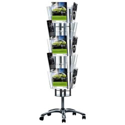 Brochureholder med 20 A4 akrylholdere - Model Carousel
