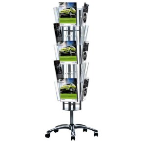 Brochureholder med 20 A4 akrylholdere - Model Carousel