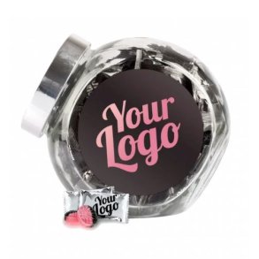 D'lux godteri i glasskrukke - Med eget logo