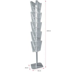 Brochureholder med 10 A4 akrylholdere - Model Duo Stand