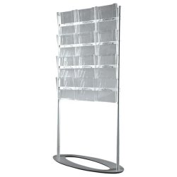 Brochureholder enkeltsidet med 12 holdere  Model Ellipse Stand