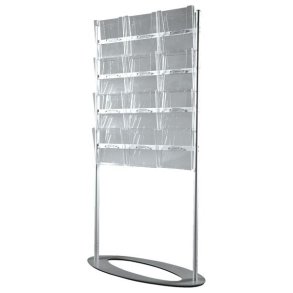 Brochureholder enkeltsidet med 12 holdere  Model Ellipse Stand