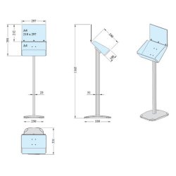 Brochureholder Horisontal - Model Expo med info top