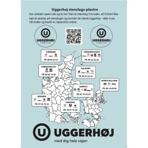 Stenslag labels p A5 ark - 4+4 farvetryk + tryk p folie