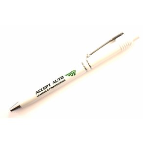 RAJA kulepenn med kromdetaljer - 2-fargetrykk