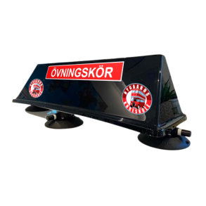 Krskola takskylt med folie - Svart modell R - Vakuum-sugkopp