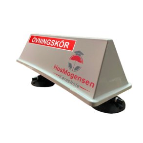 Krskola takskylt med folie - Hvit modell R - Vakuum-sugkopp