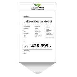 Prisarkholder akryl med logo - A4 portrettformat