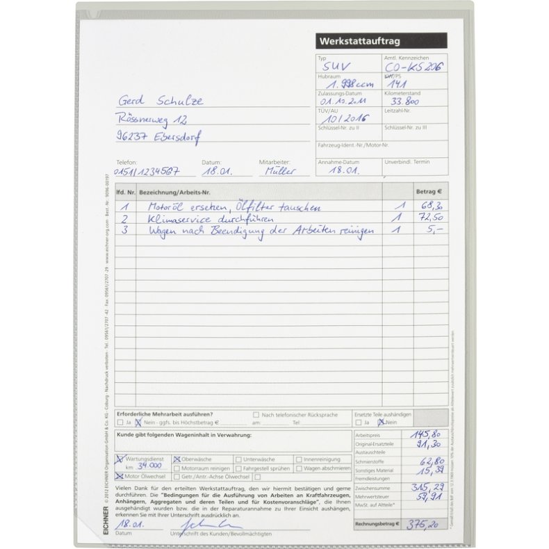 Beskyttende PVC plastiklomme med eller uden n�glelomme - Model Light