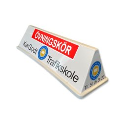 K�rskoleskylt med folie och ljus - Vit modell R
