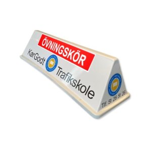 Krskoleskylt med folie och ljus - Vit modell R