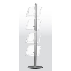 Brochureholder enkeltsidet med 4 akrylhylder  Model Multistand 7