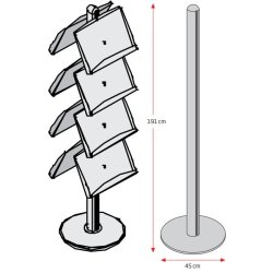 Brochureholder dobbeltsidet med 8 stlhylder  Model Multistand 8 