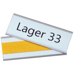 100 stk - Selvklbende etiketholder til hyldeforkanter 38x100mm