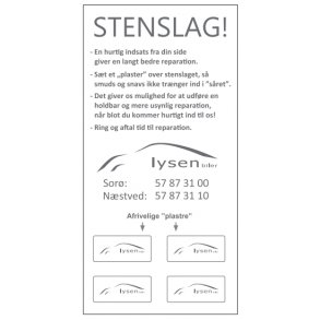 Stenslag etiketter - 1-fargetrykk