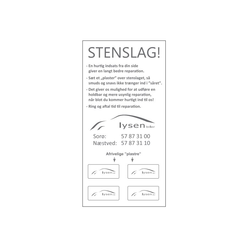 Stenslag labels - 1 farvetryk