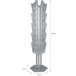 Brochureholder med 15 A4 akrylholdere - Model Trio Stand