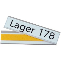100 stk - Selvklbende etiketholder til hyldeforkanter 25x100mm