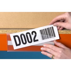 10 stk - Selvklbende etiketholder til hyldeforkanter 80x100mm