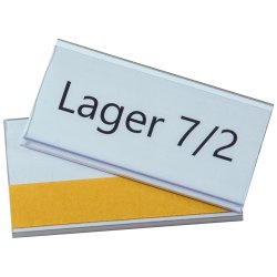 100 stk - Selvklbende etiketholder til hyldeforkanter 54x100mm