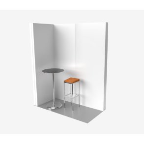 Popup utstillingsstand L-formet Zen 2x1 m - inkl. trykk