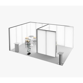 Messestand L-formet Zen 6x4 m - inkl. trykk