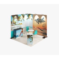 Messestand L-formet 3x3 m - inkl. tryk