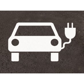 Bil med ledning hvid 80120 cm