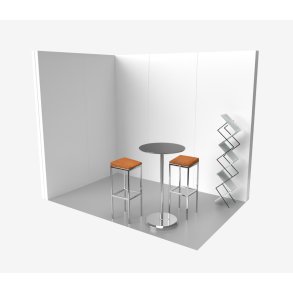 Popup utstillingsstand L-formet Zen 3x2 m - inkl. trykk