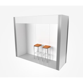 Popup utstillingsstand U-formet Zen 3x1 m - inkl. trykk